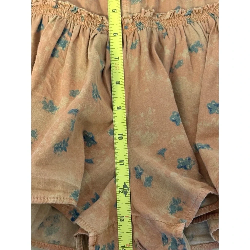 Free People Callista Printed Shorts Peach Boho Cottagecore Women's Medium - Picture 14 of 14